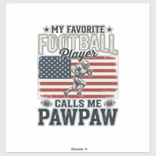 American-Football-Papaya-Vintage-Amerikanisches-Fl Aufkleber