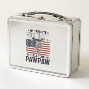 American-Football-Papaya-Vintage-Amerikanisches-Fl Metall Brotdose