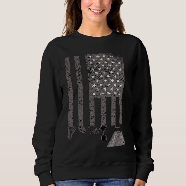 American Football Patriotic USA US Flag Men Women  Sweatshirt (Vorderseite)
