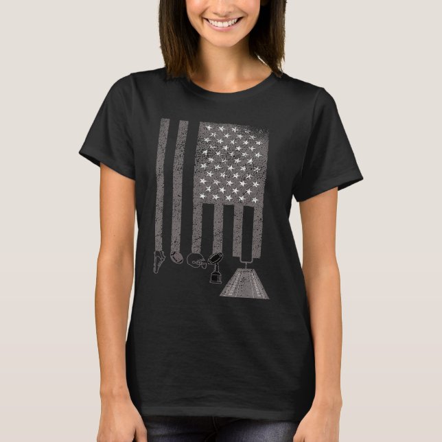 American Football Patriotic USA US Flag Men Women  T-Shirt (Vorderseite)