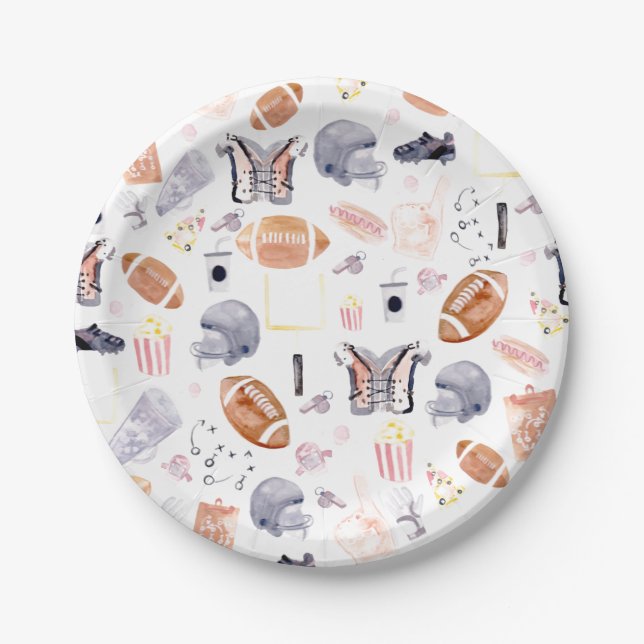 American Football Pattern Pappteller (Vorderseite)