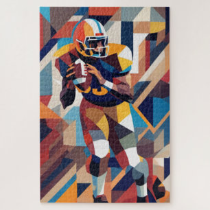 American Football Player Cubist Jigsaw Puzzle