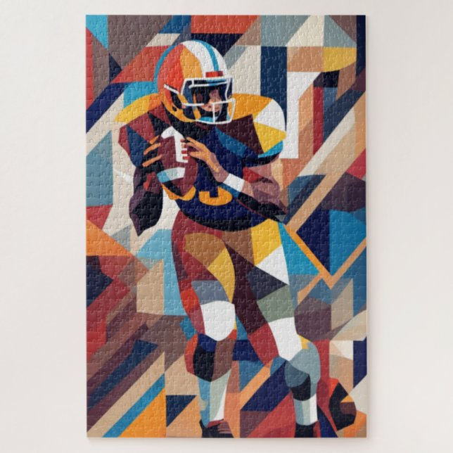 American Football Player Cubist Jigsaw Puzzle (Vertikal)