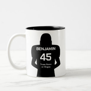 American Football Player mit Name & Nummer 2023 Zweifarbige Tasse