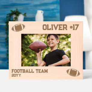 American Football Player Number & Name Geätzte Rahmen