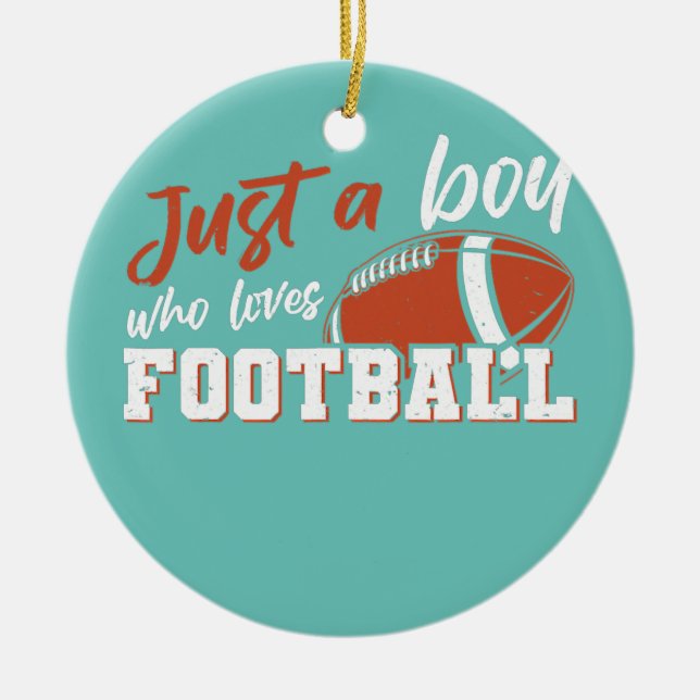 American Football Player nur ein Junge, der Lieben Keramik Ornament (Vorne)