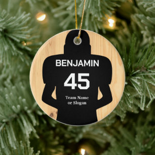 American Football Player with Name & Number 2022 Keramik Ornament