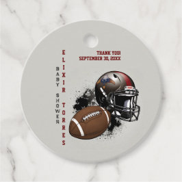 American Football Red & Black Baby Dusche Geschenkanhänger