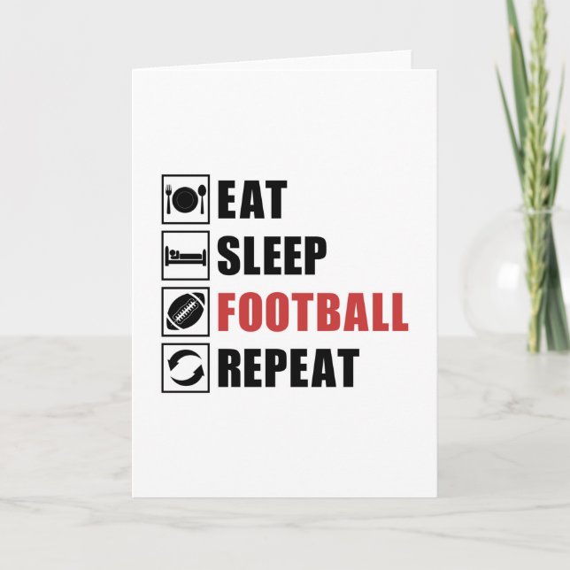 American Football Repeat Team Game USA Gift Idea Karte (Vorderseite)