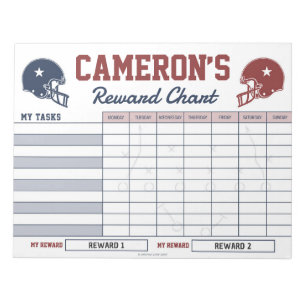 American Football Rewards Chart Personalisiert Notizblock