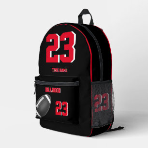 American Football Rucksack Schwarz Rot 2