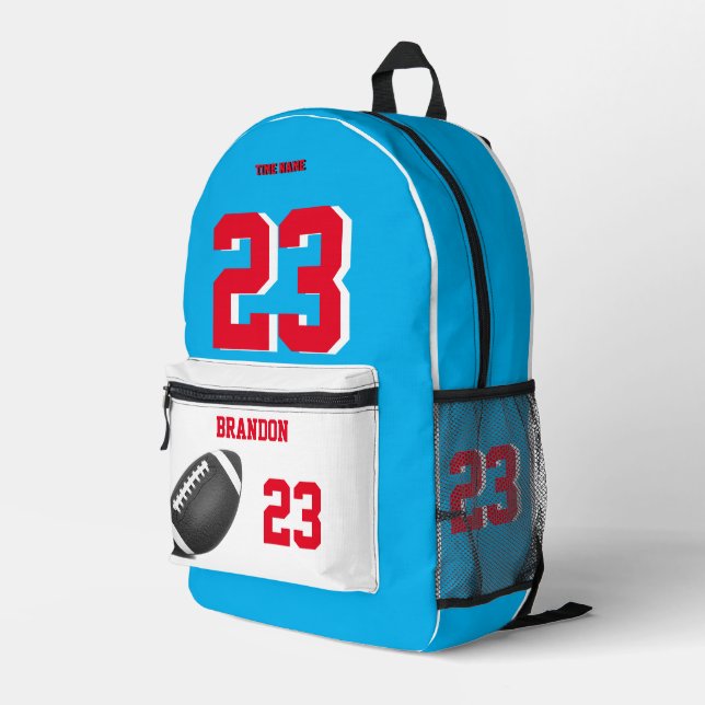 American Football Rucksack Schwarzer Himmelssack (Rückseitige Ecke Rechts)