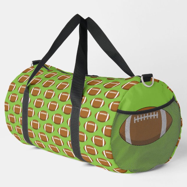 American Football Rugby Ball Pattern Duffle Bag (Rechte Ecke)