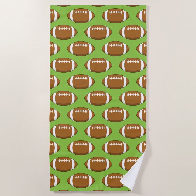 American Football Rugby Ball Pattern Strandtuch (Vorderseite)