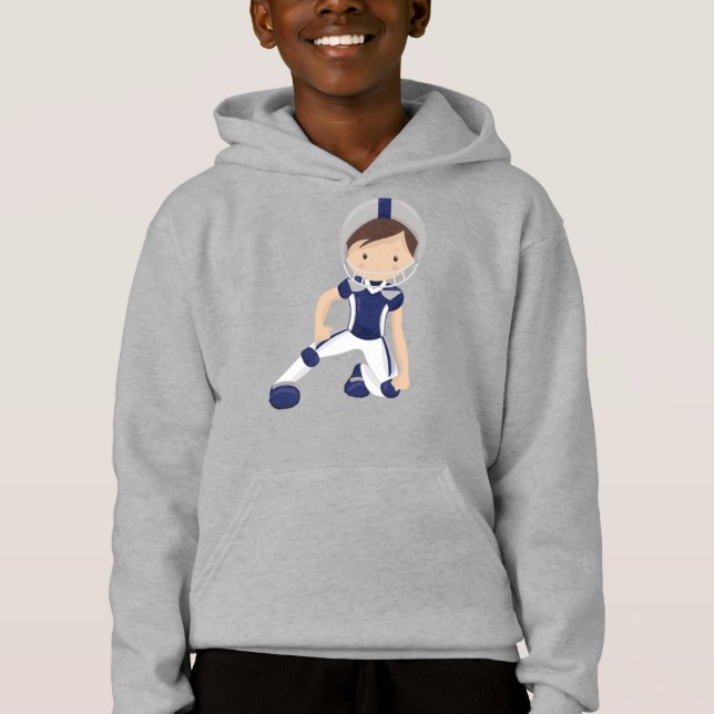 American Football, Rugby, Niedlich Boy, Braun Haar Hoodie (Vorderseite)