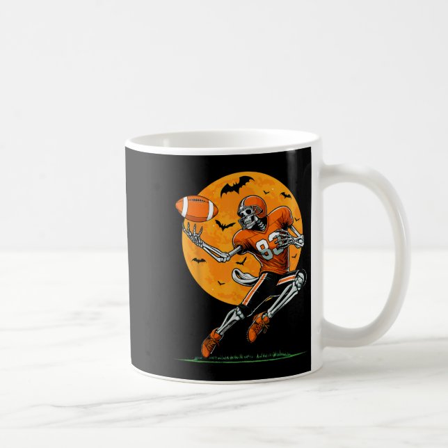 American Football Skeleton Boys Halloween Football Kaffeetasse (Rechts)