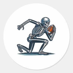 American Football Skeleton Boys Men Football Fan H Runder Aufkleber