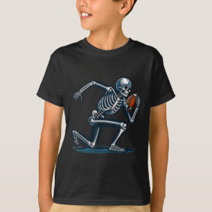 American Football Skeleton Boys Men Football Fan H T-Shirt