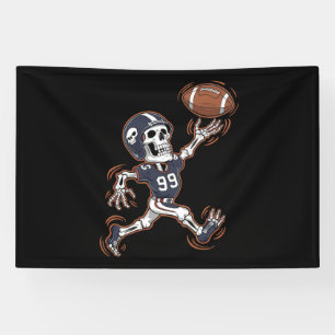 American Football Skeleton Halloween Football Banner