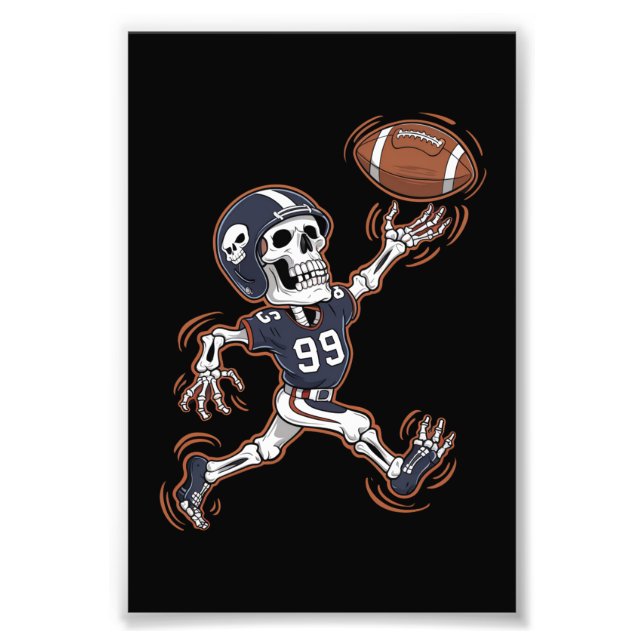 American Football Skeleton Halloween Football Fotodruck (Vorne)
