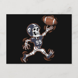 American Football Skeleton Halloween Football Postkarte
