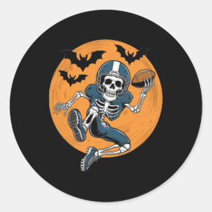 American Football Skeleton Halloween Sport Fantasy Runder Aufkleber