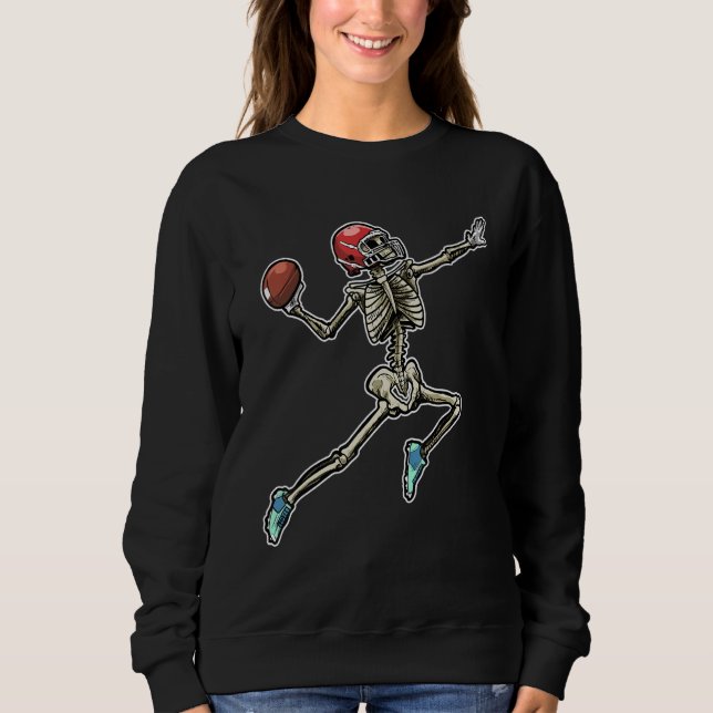 American Football Skeleton Quarterback Football Pl Sweatshirt (Vorderseite)
