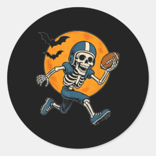 American Football Skelett Halloween Sport Fantasy Runder Aufkleber
