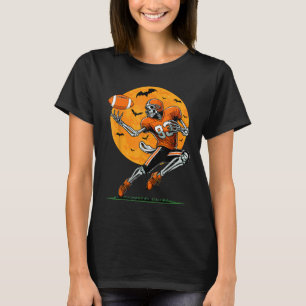 American Football Skelett Jungen Halloween Footbal T-Shirt