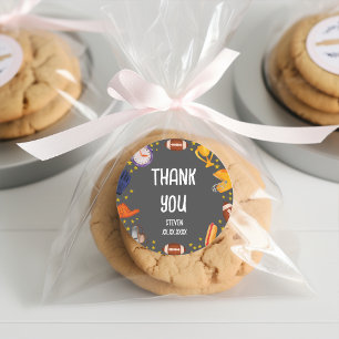 American Football sport kids danke Runder Aufkleber