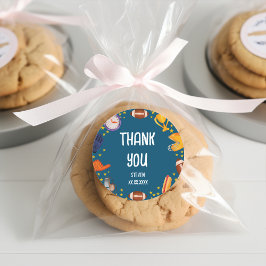 American Football sport kids danke Runder Aufkleber