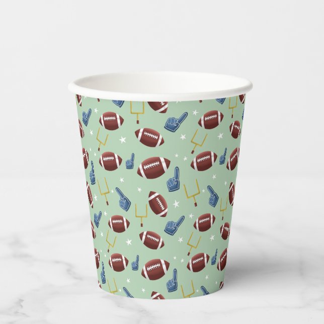 American Football Sports Pattern Pappbecher (Vorderseite)