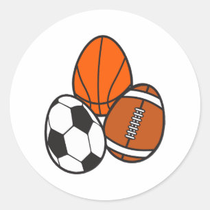 American Football Sports Soccer Basketball Ostern Runder Aufkleber