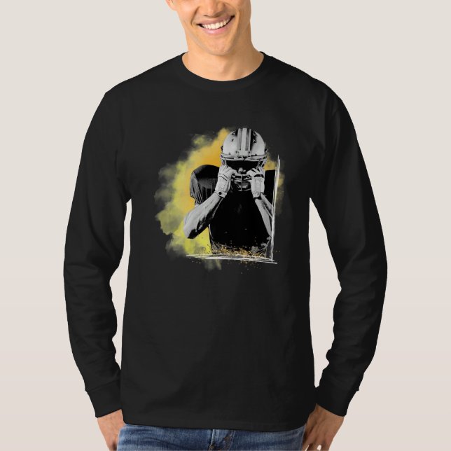 American Football Sports Yellow Player  T-Shirt (Vorderseite)