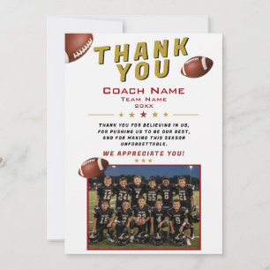 American Football Team Foto Coach Dankeskarte