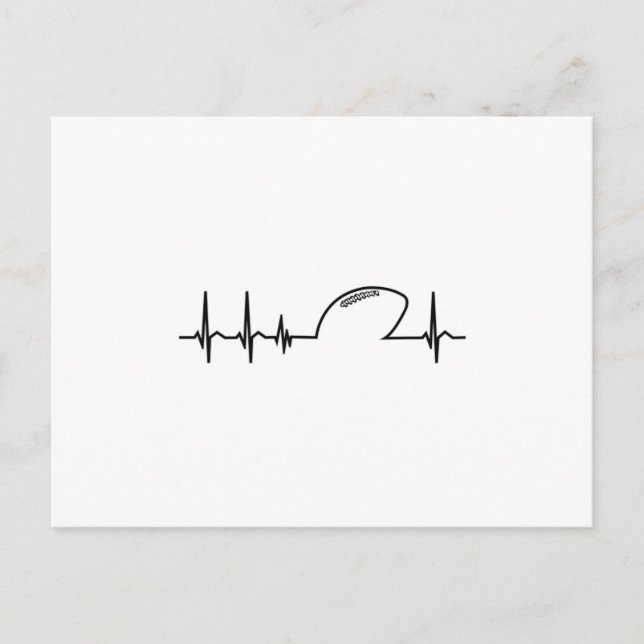 American Football Team Heartbeat Geschenkidee Postkarte (Vorderseite)