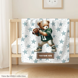 American Football Teddy Blanket für Jungen zum Geb Fleecedecke