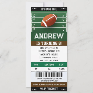 American Football Ticket Einladung
