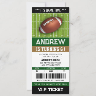 American Football Ticket Geburtstag Einladung