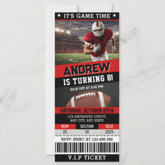American Football Ticket Geburtstagsparty Kinder Einladung