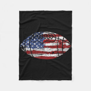 American-Football USA Amerikanische Flagge Vintage Fleecedecke