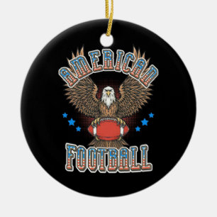 American Football USA Flag Keramik Ornament