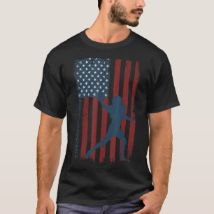 American Football USA Flag Lineman Spielertrainer  T-Shirt