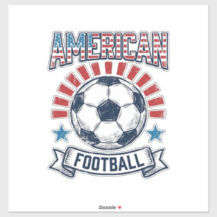 American-Football-Vintage-Fußball-Shirt-Design Aufkleber