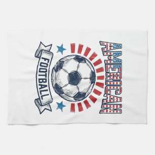 American-Football-Vintage-Fußball-Shirt-Design Geschirrtuch