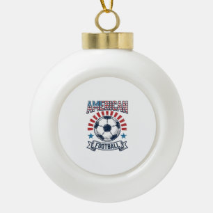 American-Football-Vintage-Fußball-Shirt-Design Keramik Kugel-Ornament