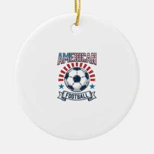 American-Football-Vintage-Fußball-Shirt-Design Keramik Ornament