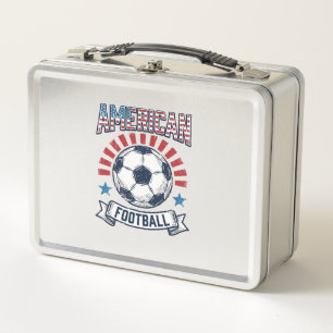 American-Football-Vintage-Fußball-Shirt-Design Metall Brotdose