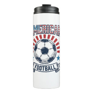 American-Football-Vintage-Fußball-Shirt-Design Thermosbecher