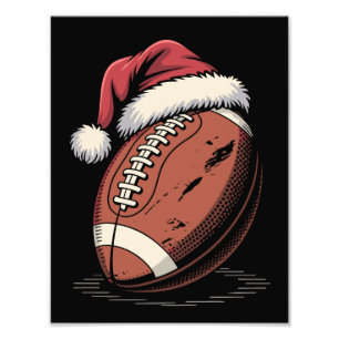 American Football Weihnachtsmannmütze Sports Weihn Fotodruck